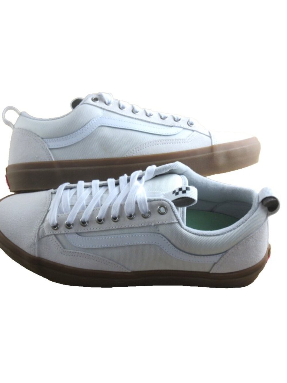 Vans Men's Skate Old Skool 36+ White Gum Bottom Striped Lace Up shoes Size 12